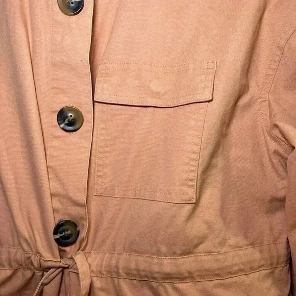 Universal Thread Women's Sz. M Coral Drawstring Waist Button Up Utility Jacket - Picture 7 of 12